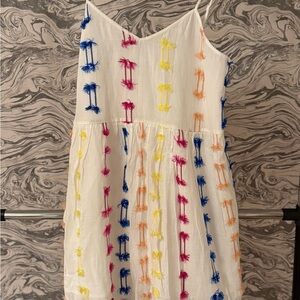 Lou & Grey Dress with Blue, Pink, and Yellow Embroidery